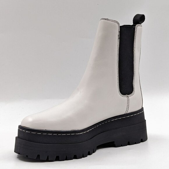 Marc Fisher Women Pauline Chelsea Retro Festival Platform White Leather Boots 9 - Picture 6 of 11